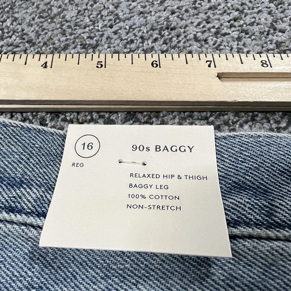 Universal Thread Jeans‎ Womens 16 Blue 90s Baggy Straight Light Wash Denim - Picture 5 of 12